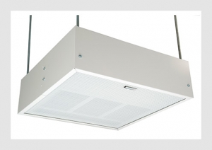 Surface ceiling fan heaters